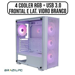 GABINETE GAMER (4 COOLER RGB + USB 3.0) FRONTAL E LAT. V