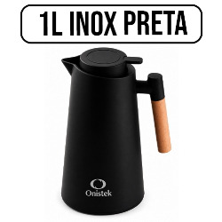 UDB. GARRAFA TERMICA 1L INOX REF. ON-LD045 PRETA